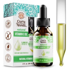 GuruNanda Pure Natural Vitamin E Oil for Skin, Face, 2 Fl Oz Pack of 1