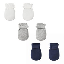 Newborn Baby No Scratch Mittens Stay On, 100 Cotton Breathable, Adjustable I...