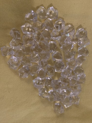 Lot Of 56 Clear Acrylic Gem Craft Stones