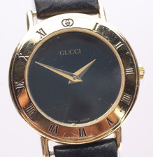 [EXC+5] Vintage Gucci 3000.2.L 25mm Black Dial Quartz Women's Watch JAPAN