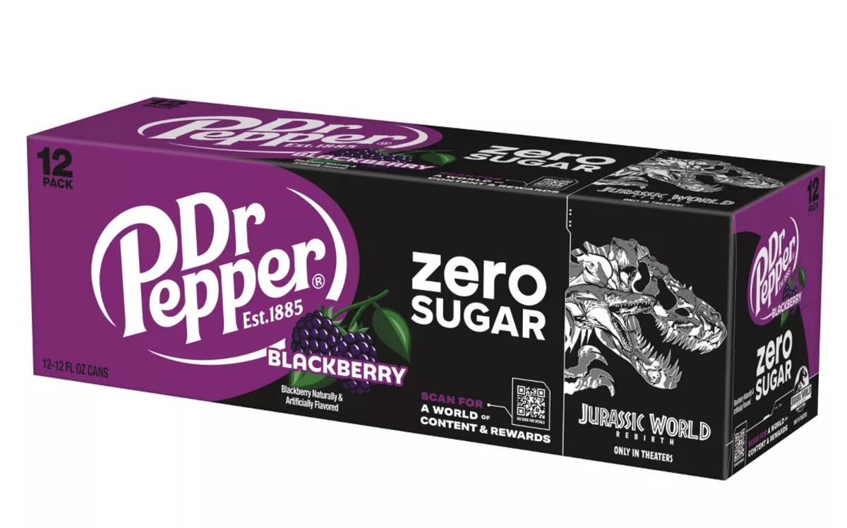 Dr Pepper Blackberry Zero Sugar Soda Jurassic World Rebirth 12