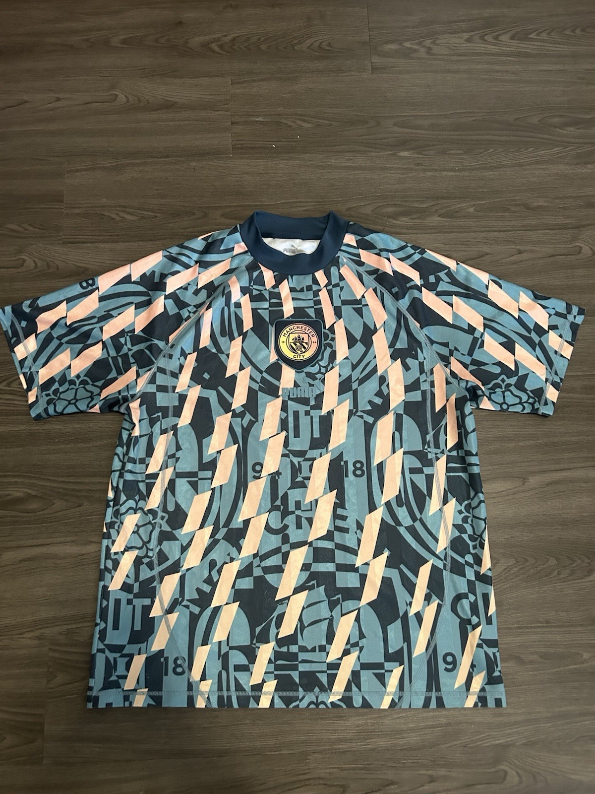 Manchester City Puma Statement Retro 2024/25 MLS Soccer Blue Jersey Mens Large