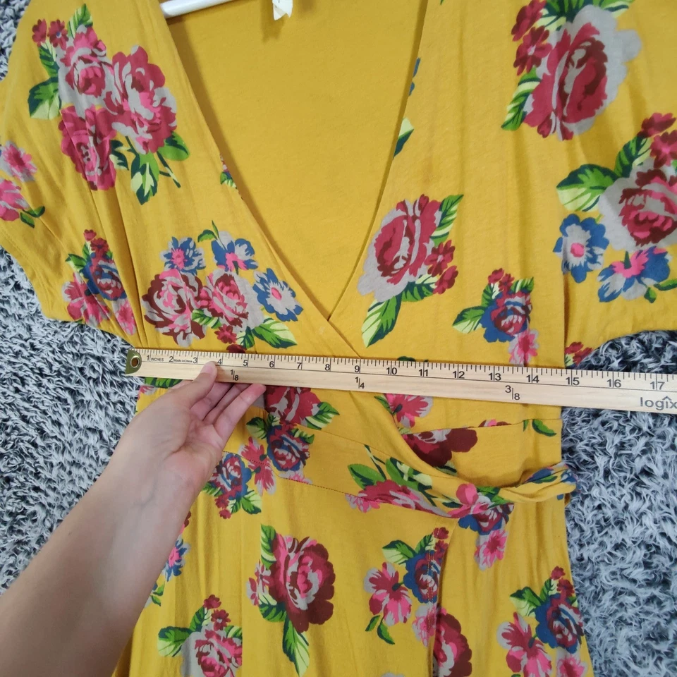 Matilda Jane Floral Cottage Wrap Maxi Dress 100% Cotton Womens Small Yellow - Image 4 of 4