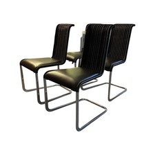 Tecta 4er Set Freischwinger Stuhl B20 Rücken Geflecht Schwarzbraun Sitz 