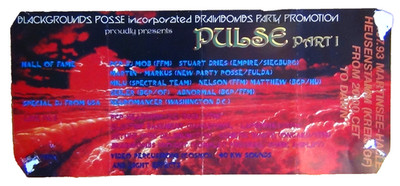 PULSE Part 1 @ MartinseeHalle, Heusenstamm- 07.1993- PCP DJ  Mob - GABBER-Flyer