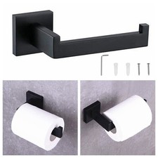 Bathroom Matt Black Wall Accessories Square Toilet Roll Paper Holder Rack Stand