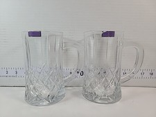 Marquis by Waterford Brixton Set of 2 Beer Mugs Lead Crystal New Slight Box Dama