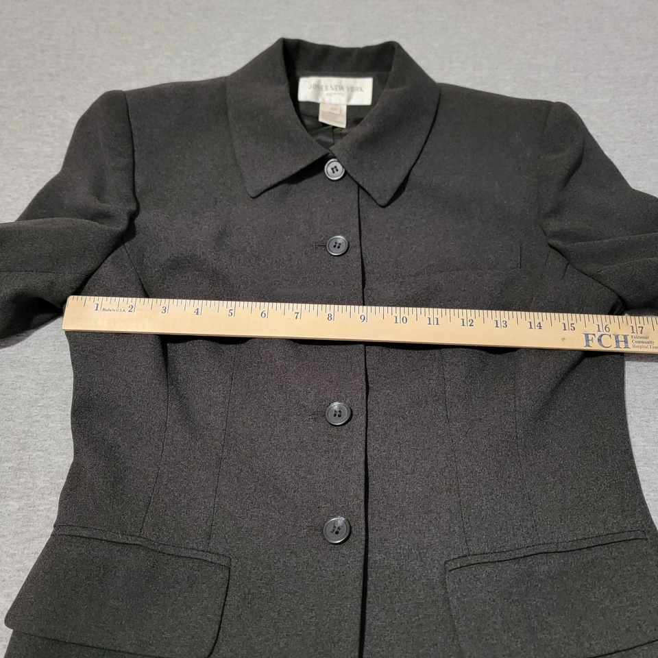 Blazer Jones New York Petite Para Mujer Talla 6P Gris Traje Chaqueta 5 Botones Foto 4 de 4