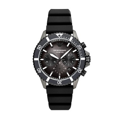 Herrenuhr EMPORIO ARMANI SEA EXPLORER AR11515 Chrono Silikon Schwarz