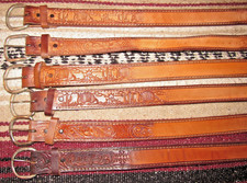 Vintage Western C M Co Tooled Embossed Leather Belts 6 pc Size 28 NEW