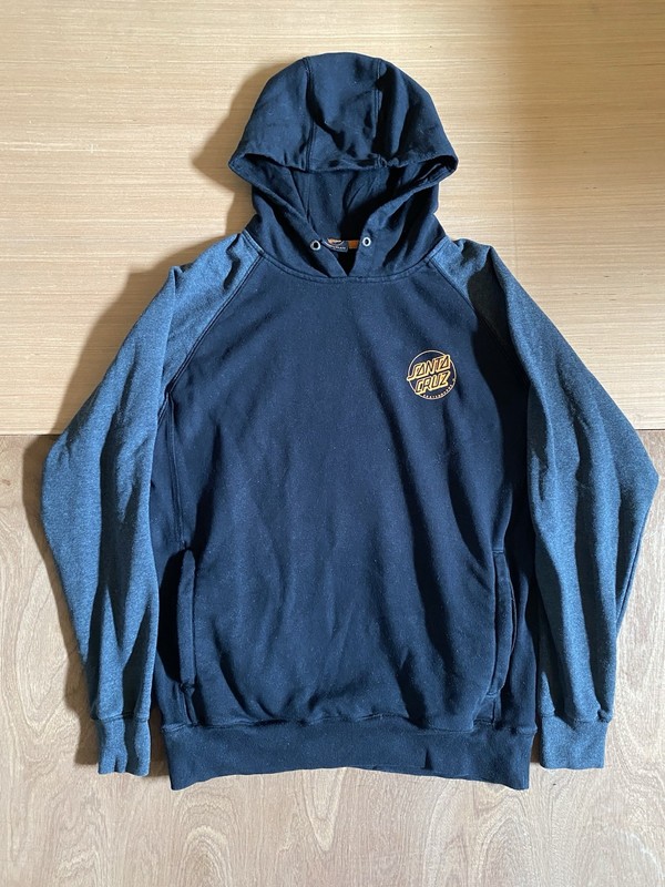 Mens Santa Cruz Hoodie Black Grey Size Medium