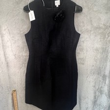 NWT Black M Sleeveless Sheath Dress Rosette Shimmer Coquettee Cocktail Chic