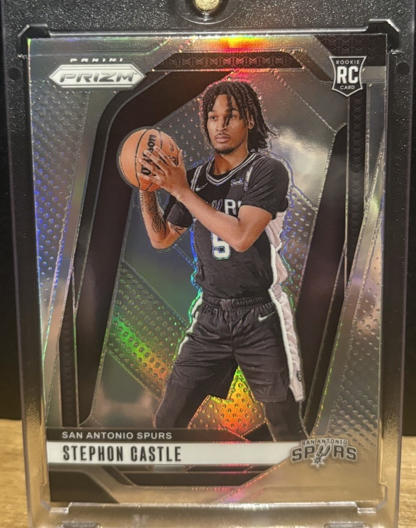 Panini Prizm Silver 2024-25 Stephon Castle Rookie #234 San Antonio Spurs