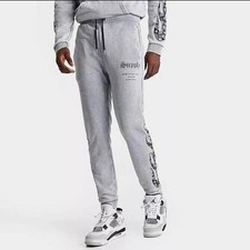 Supply  Demand Brand Acid Flame Graphic Jogger Pants Gray Mens Sweatpants