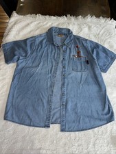 VTG Disney Winnie The Pooh Woman Denim Shirt Tigger Pocket Size 20 Embroidered