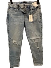 Calvin Klein Jeans Womens 29 Light Wash Stretch Distressed Slim Denim NWT
