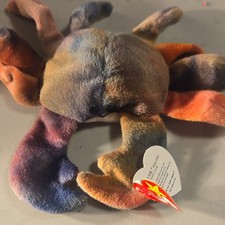 Ty Beanie Baby Claude the Crab 1996 Retired Multicolor Plush with Heart Tag