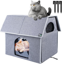 Outdoor Cat House, Large Weatherproof Cat Houses for Outdoor/Indoor Cats, Insula