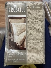 Croscill Grace Euro Sham, Ivory 26 Inch x 26 Inch New Open Pack