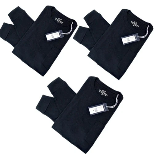 3-Pack Vineyard Vines Men's Long Sleeve T-Shirt Front Pocket Black Medium, New
