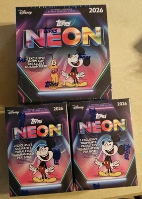 2026 Topps Disney Neon Factory Sealed Mega Box + 2 Blaster Boxes