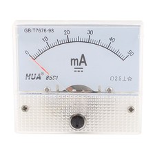 DC 50mA Analog Panel Ampere Current Meter Ammeter Gauge 85C1 White 0-50mA DC