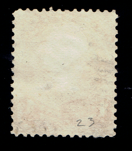 CANADA - 1869 - QUEEN VICTORIA 1c Yel Org - Sc #23 - Used F - Picture 2 of 2