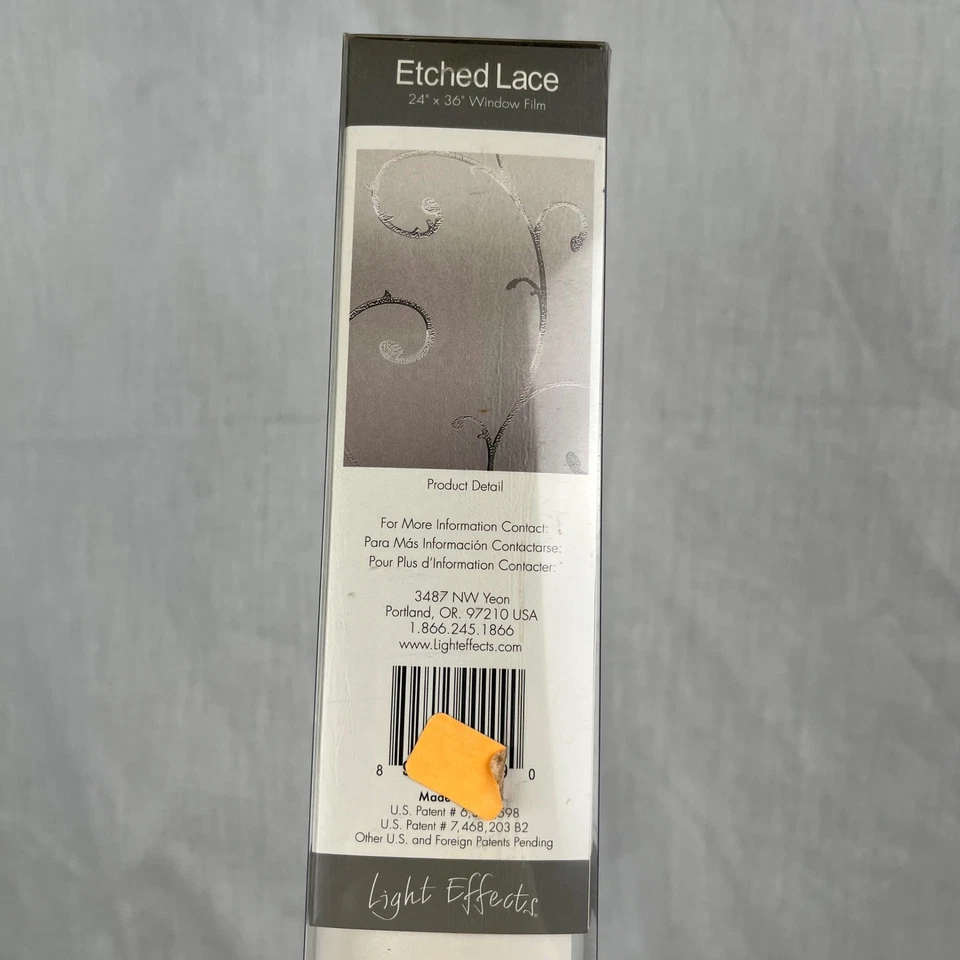 Película de ventana de encaje 2 grabada 24 x 36 privacidad efecto vidrio texturizado efectos de luz Foto 4 de 4