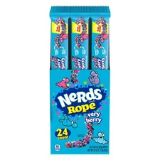24 Count Very Berry Nerds Rope Candy Chewy Gummy And Crunchy Sweet Treats