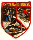 Écusson SWITZERLAND SUISSE en tissu brodé - hauteur 6,3 cm