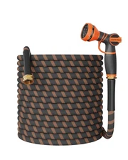 Garden Hose 100FT 1/2” Non-Expandable Lightweight Flexible Water Hoses Burst ...