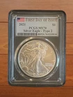 2021 Silver American Eagle PCGS-MS70 T2~First Day Of Issue