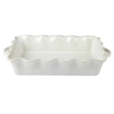 Pioneer Woman Colette Ruffled Edge Casserole 9'x13" Stoneware Baking Dish Linen