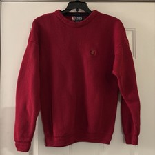 Vintage Chaps Ralph Lauren Pullover Hand Framed Knit Sweater Men  s Large Red VTG