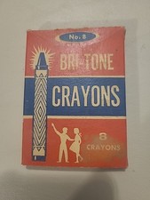 Vintage Imperial Bri-Tone Crayons Original Red Box No. 8 Made In USA