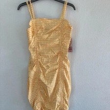 wild fable mini dress, square pattern.yellow and pink. Size S