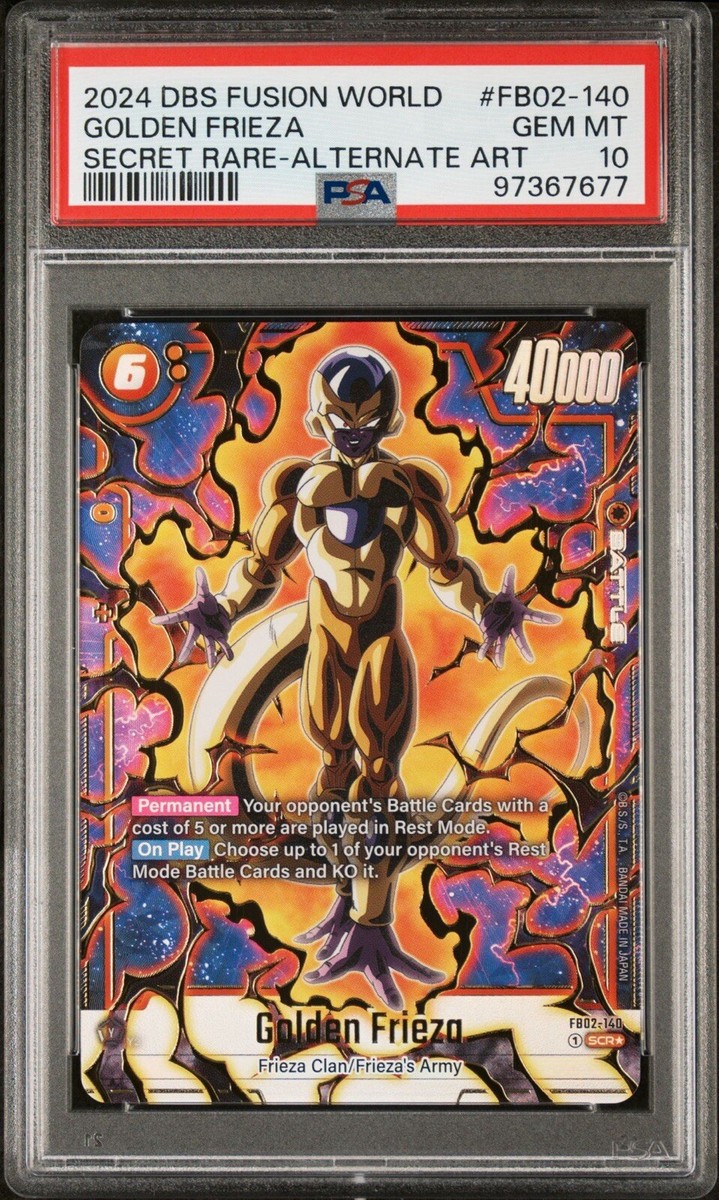 PSA 10 GEM MINT Golden Frieza Alt Art SCR Dragon Ball Super PSA 10 GEM MINT Golden Frieza Alt Art SCR Dragon Ball Super