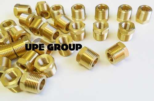 BRASS HEX BUSHING REDUCING NPT THREADS PIPE FITTING 1/2 MALE X 1/4 FEMALE QTY 50