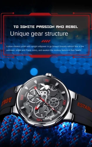 Playboy Markenuhr Trendige Wasserdicht Herrenuhr Quarzuhr - Bild 11 von 29