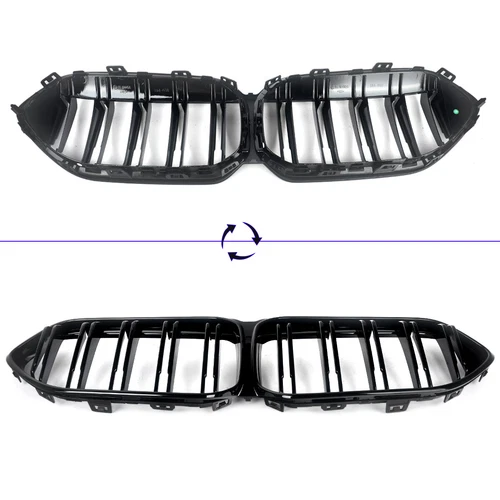 Parachoques delantero de doble listón rejilla para BMW Serie 2 F44 2020-2022 negro brillante - Imagen 11 de 13