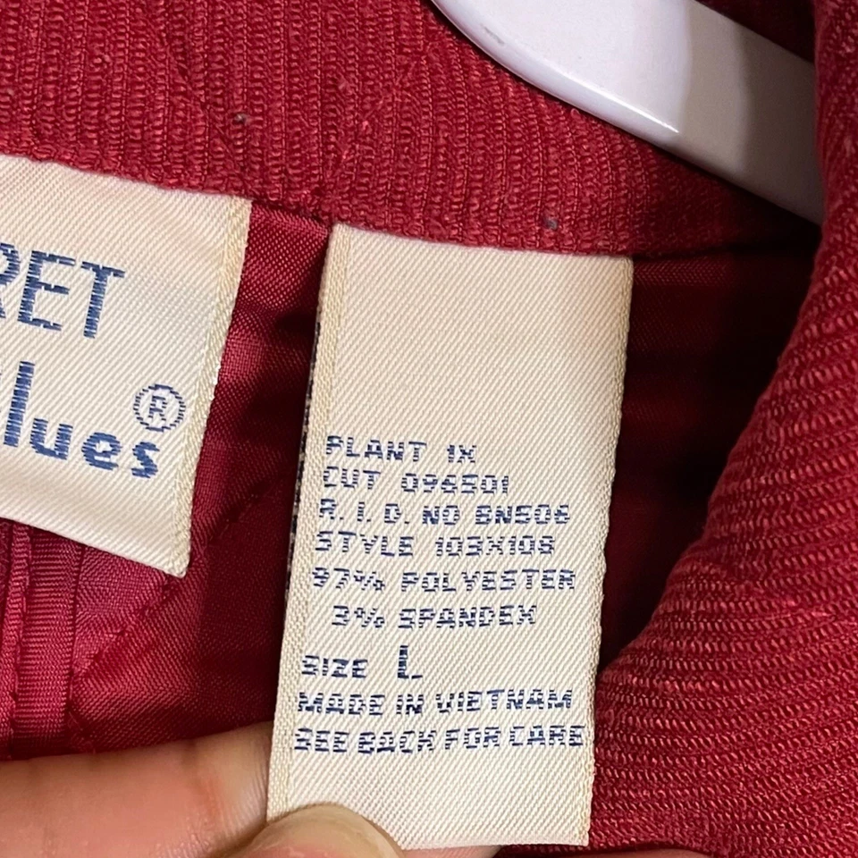 Chaqueta de pana acolchada Koret City Blues para mujer L roja bolsillos chaqueta grunge de colección Foto 4 de 4