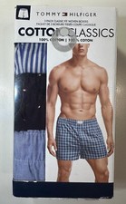 Image of TOMMY HILFIGER PACK 3 - BLUE COTTON - SZ SMALL - UNDERWEAR X3 WOVEN BOXER