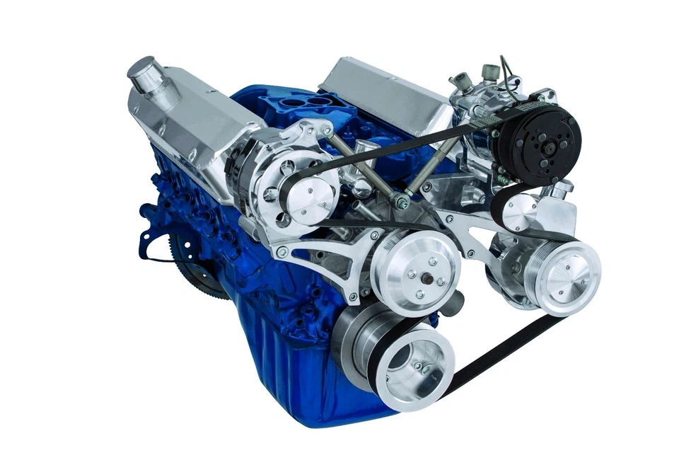 Kit de polia serpentina bloco pequeno Ford 5.0L ar condicionado SBF AC A/C 302 - Imagem 2 de 4