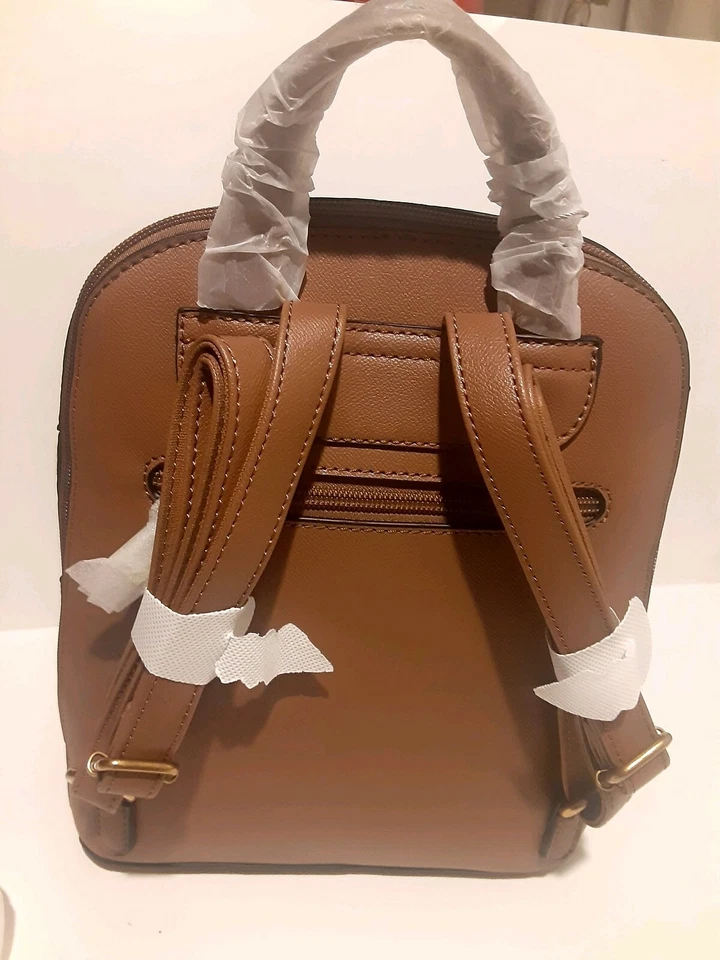 David Jones Cheatah/Brown Women Backpack Paris Brand Elegant NWT Faux Leather - Image 4 of 4