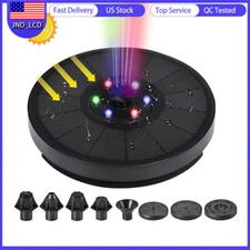LED Solar Power Bird Bath Water Fountain Pump Floating Outdoor Pond Pool Decor