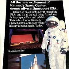 1980s NASA SPACEPORT USA Travel Brochure, Map /Rates, Kennedy Space Center, FL