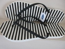 Old Navy Black And White Stripes Summer Beach Wear Flip Flop Various Sizes NWT