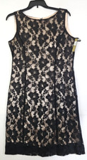 Tahari A. S. Levine LIXE ~Size 14~ Black Lace Sleeveless Formal Dress Midi NWT.