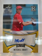 MITCHELL BRATT AUTO GOLD 2021 Leaf Draft Baseball #BA-MB2 Texas Rangers