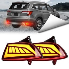 LED Rear Bumper Reflector Light Fog Tail Lamps Compatible with Honda Pilot 20...